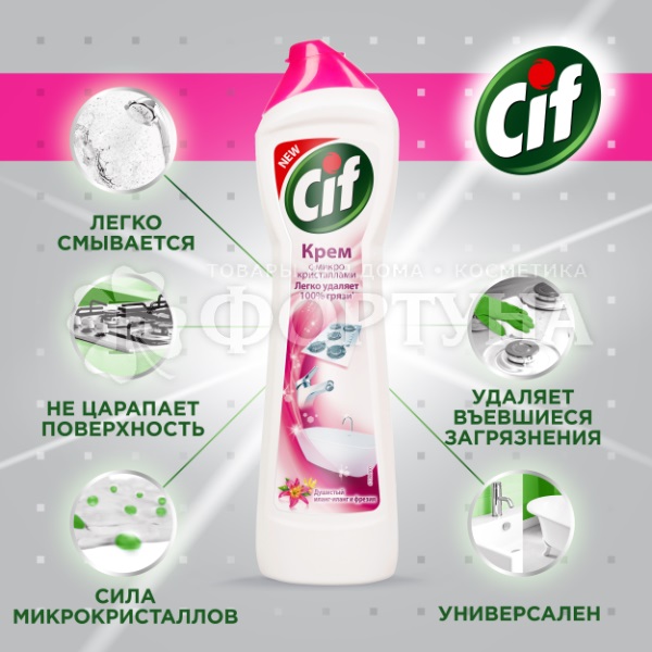 Чистящее средство Cif 500 мл Крем Розовая свежесть
