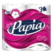 Туалетная бумага Papia 4 шт 3х-слойная Белая