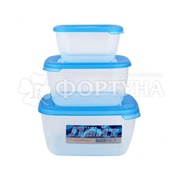 Контейнер 3 шт Комплект СВЧ ''Лайт'' квадратный (0,46л, 0,95л, 1,5л)