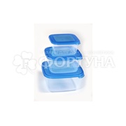 Контейнер 3 шт Комплект СВЧ ''Лайт'' квадратный (0,46л, 0,95л, 1,5л)