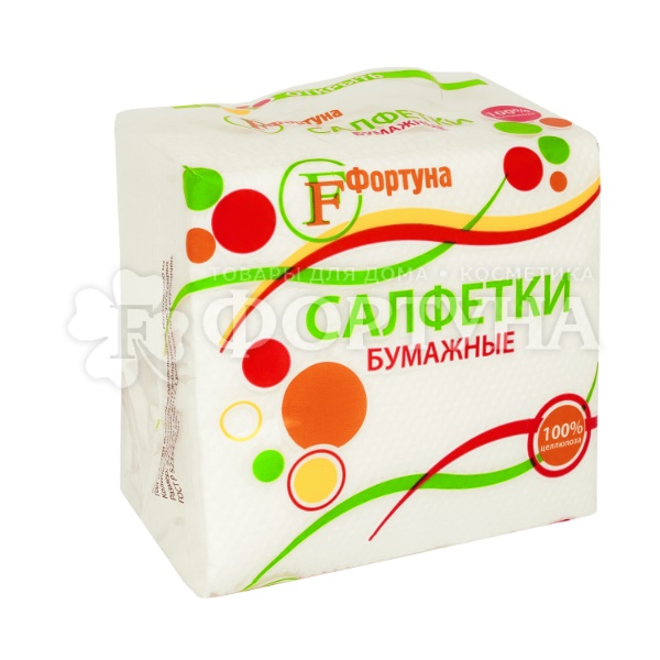 Салфетки бумажные Фортуна 70 шт 1-слойные Белые