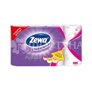 Полотенца бумажные Zewa 4 шт 2х-слойные Белые ПремДекор