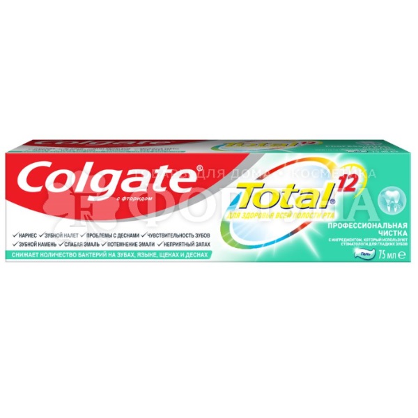 Зубная паста Colgate Total 12 75 мл Профессиональная чистка гель