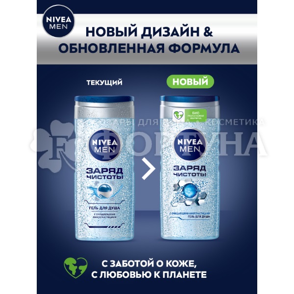 Гель для душа Nivea Men 250 мл Заряд чистоты