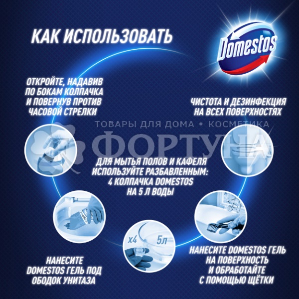 Чистящее средство Domestos 500 мл Свежесть Атлантики