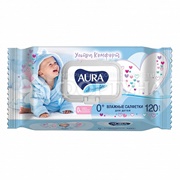 Салфетки влажные AURA 120 шт Ultra comfort для детей
