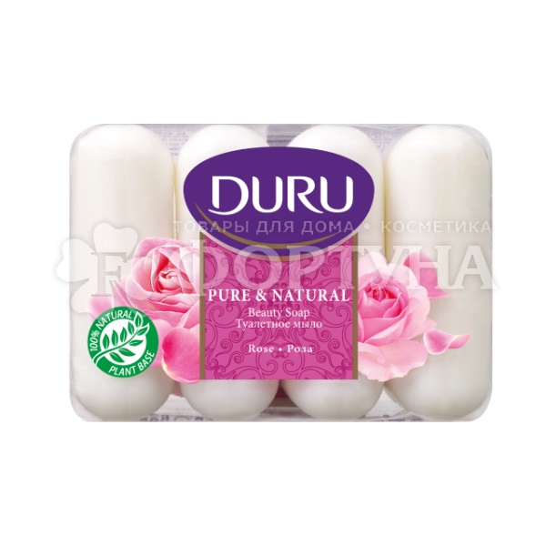 Туалетное мыло DURU Pure&Natural 4*85 г Роза