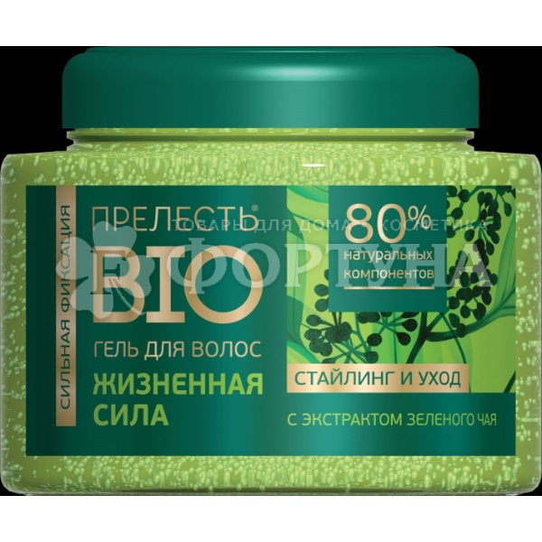 Гель для укладки волос Прелесть Bio 250 мл Жизненная сила с экстактом зеленого чая СФ