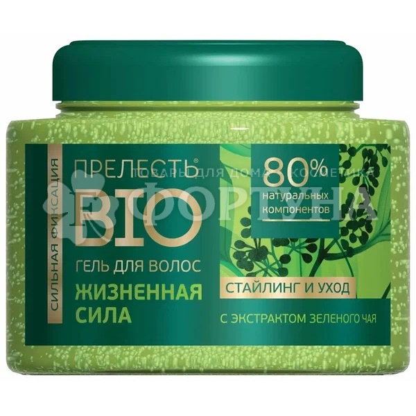 Гель для укладки волос Прелесть Bio 250 мл Жизненная сила с экстактом зеленого чая СФ