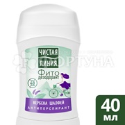 Дезодорант твердый Чистая линия 40 мл Защита от запаха и влаги