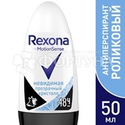 Дезодорант роликовый Rexona 50 мл Невидимая Прозрачный кристалл