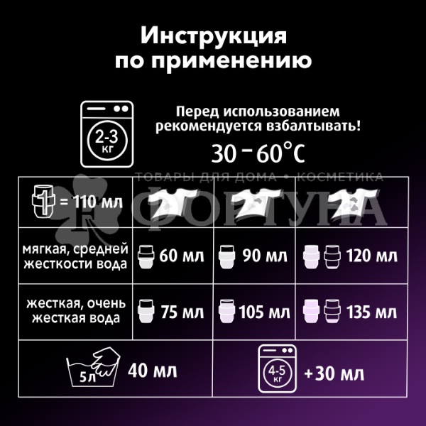 Гель для стирки Ласка 3000 мл Сияние черного