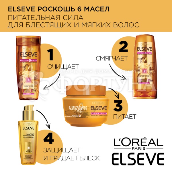 Шампунь ELSEVE 250 мл Роскошь 6 масел