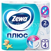 Туалетная бумага Zewa 4 шт Plus свежесть океана 2х-слойная