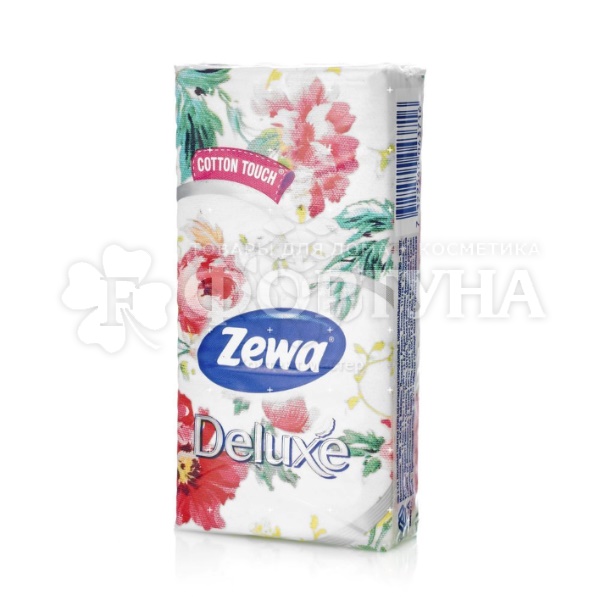 Платки носовые Zewa 10 шт 3х-слойные Deluxe Family
