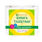 Туалетная бумага Фортуна 4 шт белая 2х-слойная (старый и новый дизайн)