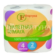 Туалетная бумага Фортуна 4 шт белая 2х-слойная (старый и новый дизайн)