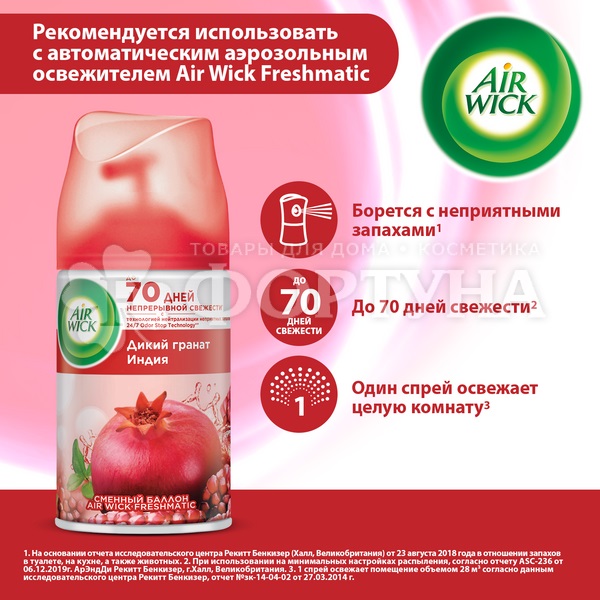 Освежитель воздуха Airwick 250 мл Дикий гранат запасной блок