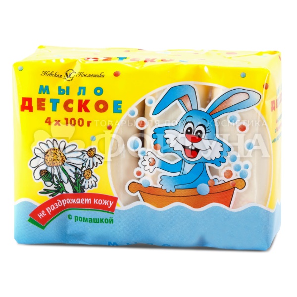 Туалетное мыло Невская косметика 4*100 г Детское Ромашка В блоках