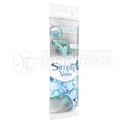 Станки одноразовые Gillette Simply Venus 2 2 шт в пакете 2 лезвия с увлажняющей полоской