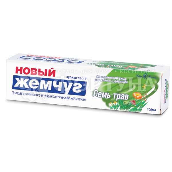 Зубная паста Новый жемчуг 100 мл Семь трав