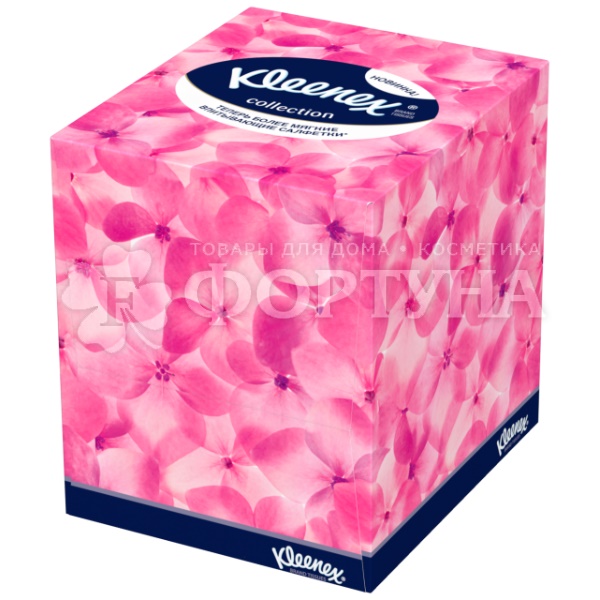 Салфетки бумажные Kleenex 100 шт 2х-слойные в коробке Collection